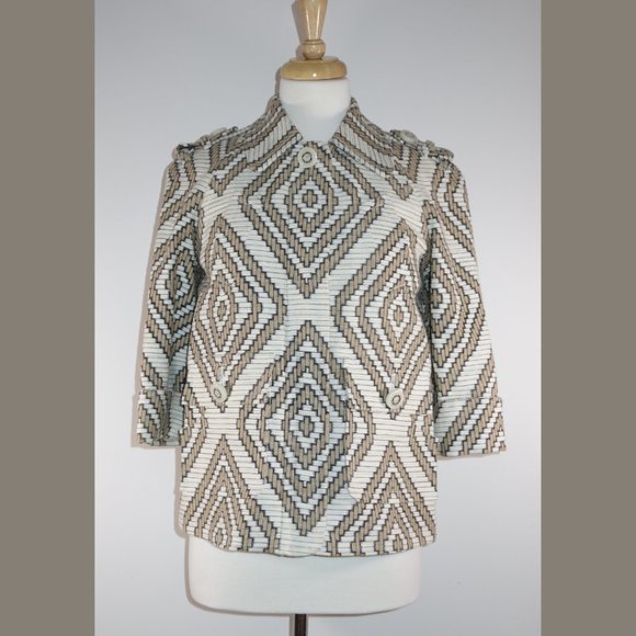 Tory Burch Printed Jacket - Size 8 - Picture 1 of 15